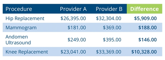  example of estimated costs