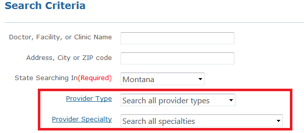 search in specialty 